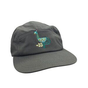 Spacecraft‎ Charcoal Gray 5 Panel Snapback Camper Cap Embroidered Peacock Design